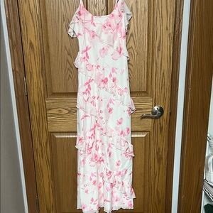 SHEIN Pink and White Floral Maxi Dress